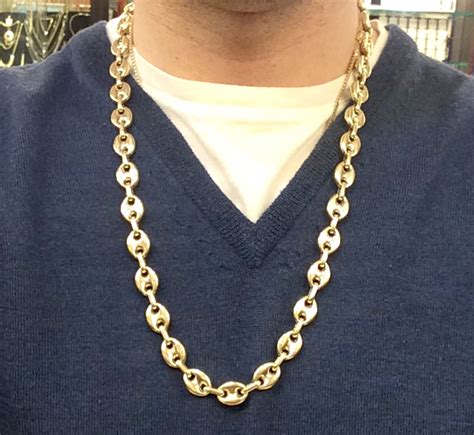 gucci gold chain for men|puffed gucci link gold chain.